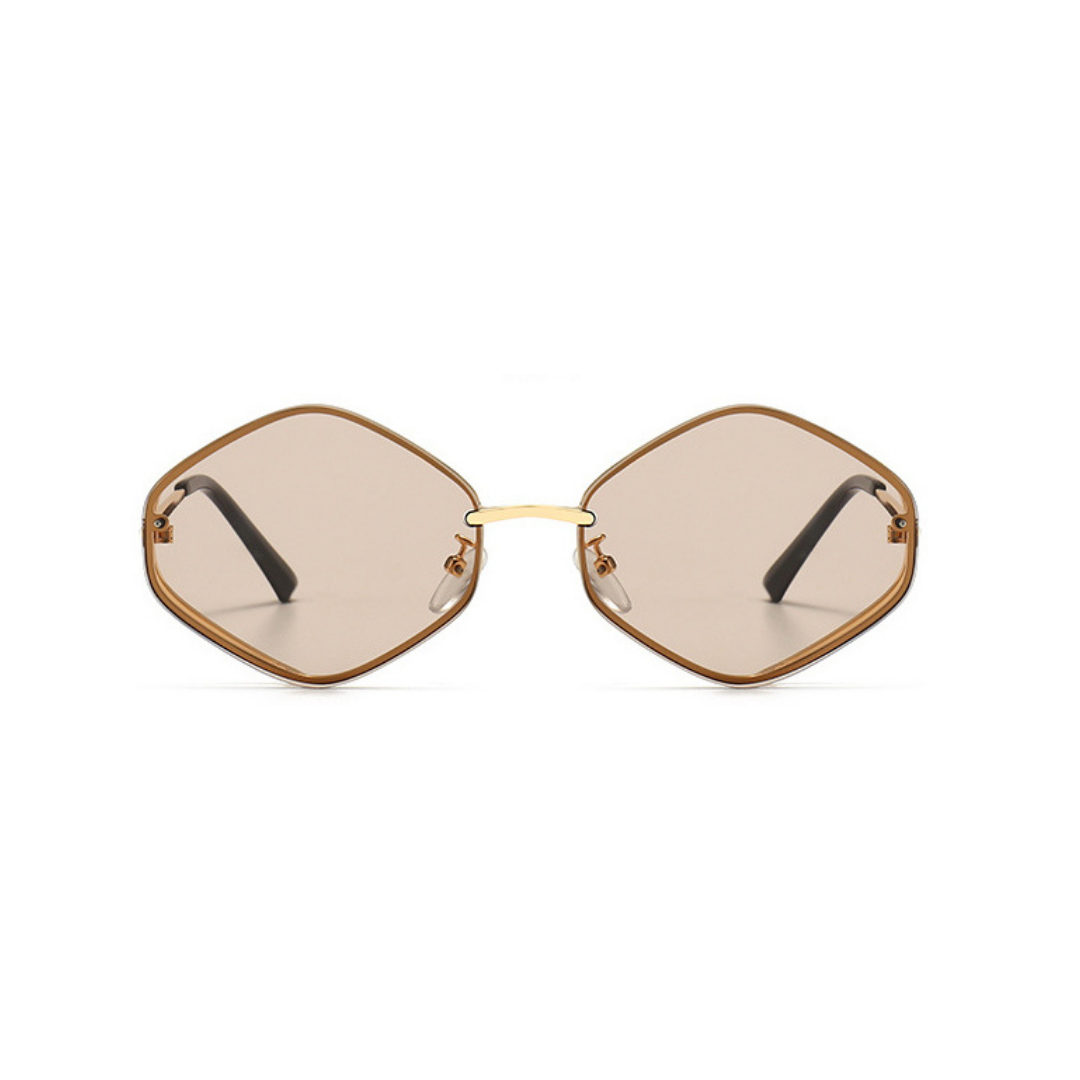 Rose Rimless Oval Sunglasses