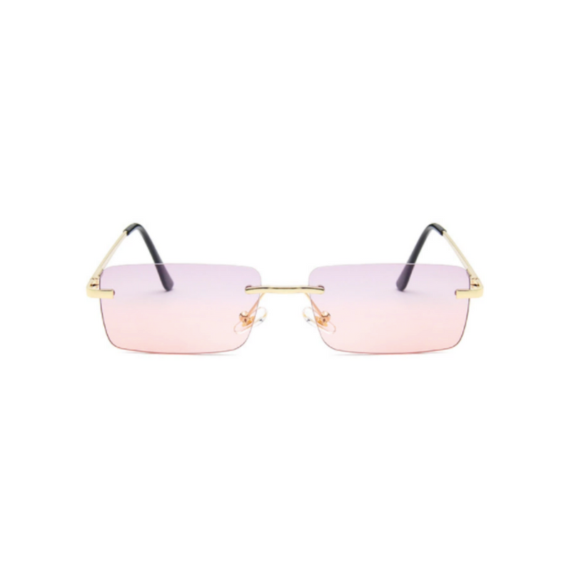 Pink rimless sunglasses clearance