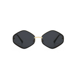 Rose Rimless Oval Sunglasses