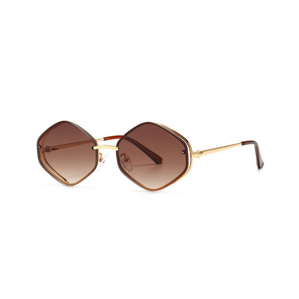 Rose Rimless Oval Sunglasses