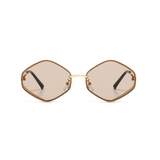 Rose Rimless Oval Sunglasses