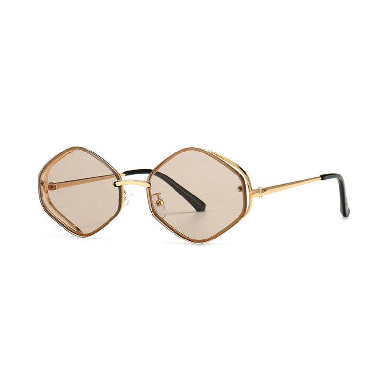 Rose Rimless Oval Sunglasses