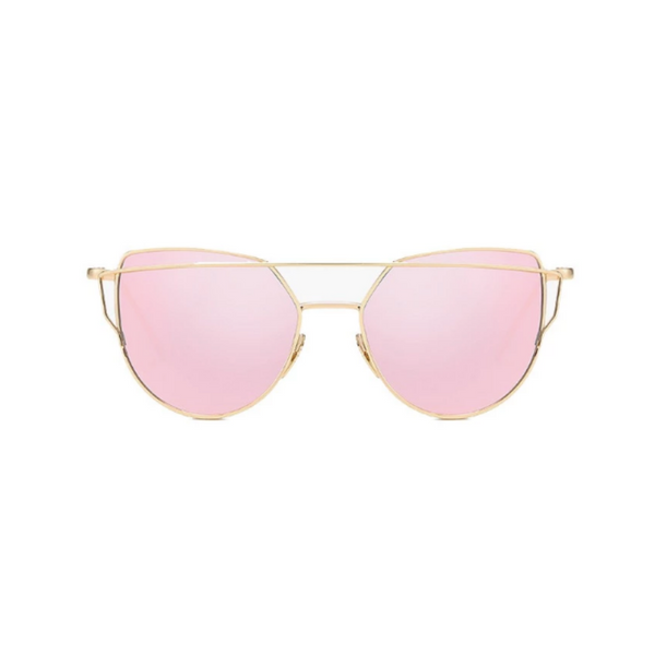 Cat eye aviator sunglasses rose gold sales
